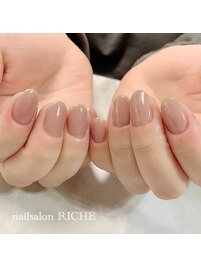 ワンカラー×細フレンチネイル！