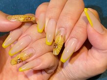 ネイルサロン ドゥ(Nail Salon Doux)/【ほり】ひまわりネイル