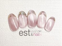 エストラッシュアンドネイル 銀座店(est lash&nail)/マグネットガラスフレンチ