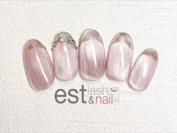 エストラッシュアンドネイル 銀座店(est lash&nail)/マグネットガラスフレンチ