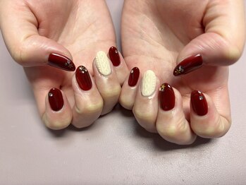 フルール(Fleur)/ニット柄×ボルドー＊