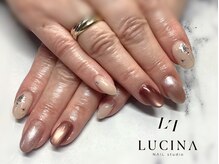ネイルスタジオ ルキナ(LUCINA)/H-695上品ブラウンネイル
