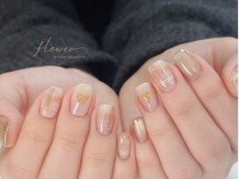 リボン＆チェック☆お客様ネイル