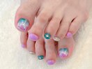 【ひばりヶ丘×代理石風ネイル】
