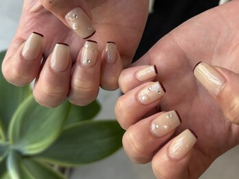 レトネイル レトネイル 大阪梅田(reto nail)/ラインフレンチ/ボルドー/秋