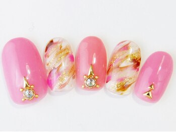 ネイルサロン ドレリッチ 大宮店(drerich)/ピンクブラウンマーブル