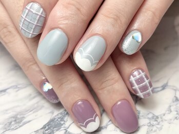 ヘアーアンドネイル ルシア(Hair&Nail Lucia)/チェック柄バイカラーネイル!