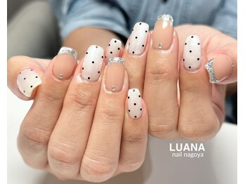 ルアナネイルナゴヤ(LUANA nail nagoya)/ドットガラスフレンチネイル