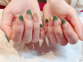 カーキ×ゴールドフレンチ