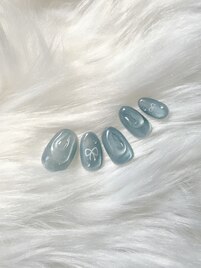 梅雨マグネットリボンネイル☆