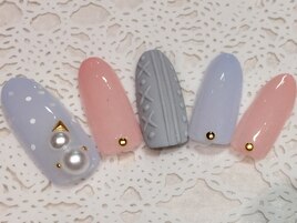パール雪だるまネイル