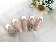 プティ アイビューティ 京橋店(peTiT eyebeauty)/フレンチネイル　パールフレンチ
