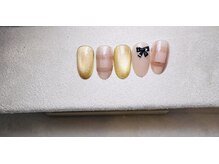 綺麗ワンカラー＋フラッシュネイル