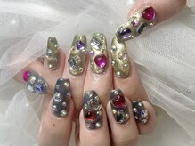 ネイル スパ ココプラス(Nail spa Cocoplus)/キラキラゴテゴテ宝石箱ネイル 