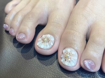 プロモート 岡山城下店(Promote)/ぷっくりお花 フットデザイン