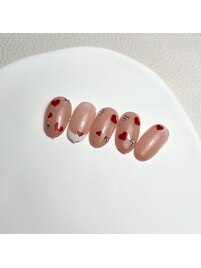 バレンタインネイル