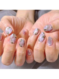 梅雨紫陽花ネイル