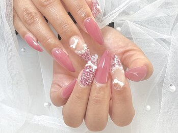 春ネイル 4本アート