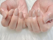 ヒールネイル(heal nail)/beige×glitter.