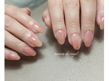 メゾンドロイヤル(Maison_de_ROYAL)/シースルー桃ネイル