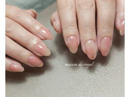 シースルー桃ネイル