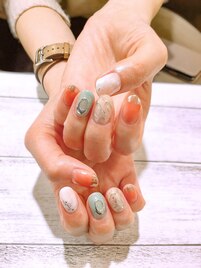 メタリック×ニュアンスネイル