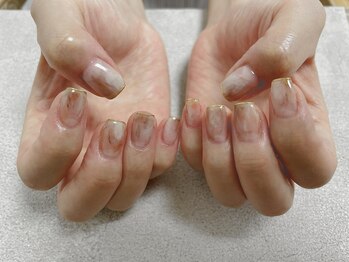 キキネイル 二子玉川(kikinail)/もやもニュアンススクエアネイル