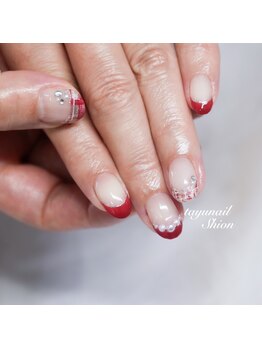 たゆ ネイル(たゆnail)/フレンチクリスマスネイル