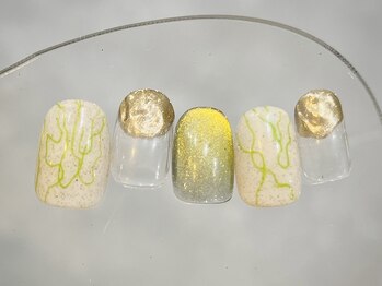 クレモアネイル 浦和店(CLEMORE NAIL)/落書きグリーンニュアンス