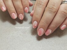 メゾンドロイヤル(Maison_de_ROYAL)/キュート系桃ネイル