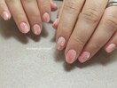 キュート系桃ネイル