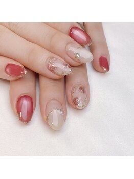 ピオニーネイル(peony nail)/ローズ　赤マグネット