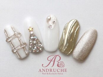 アンドルーチェ なんばパークス店(ANDRUCHE)/クリスマス/クリアネイル