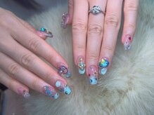 ヘブン ネイル 鶯谷(HEAVEN Nail)/きらめくフレンチ×ストーン
