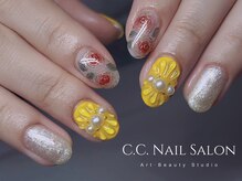 シーシーネイルサロン 池袋(C.C.Nail salon)/手描きフラワーネイル