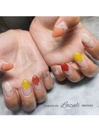 変形フレンチネイル