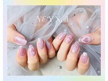 ワイアンドワイ(Y&Y)/花火+ハートのマグネットネイル