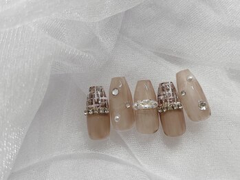 プティ アイビューティ 京橋店(peTiT eyebeauty)/ツイードネイル 春ネイル