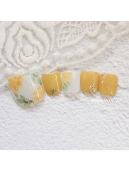 たゆ ネイル(たゆnail)/パラジェルフラワーフットネイル