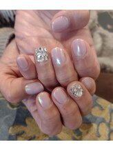 ネイルサロン リスタ(Rista)/オーロラ ビジュー シンプル