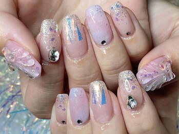 ネイル スパ ココプラス(Nail spa Cocoplus)/オーロラ×マーメイドネイル