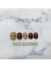 ネイルベースキュウロク(NAILBASE96)/チェックブラウンネイル