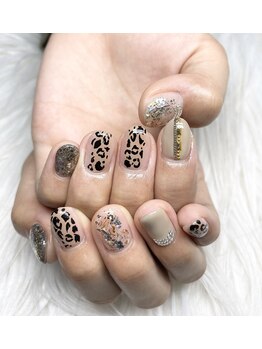 インプレス 鶴見店(Impress)/【Hand】ヒョウ柄ネイル