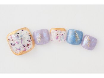 アトリエプラスエヌ(Atelier+N)/【フット】押し花ニュアンス