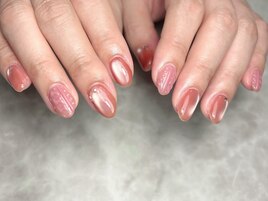 暖色ニットネイル