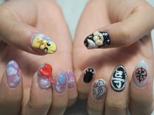 わたしのネイルとよもぎ蒸し/キャラクターネイル