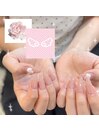 ピンクベージュローズネイル
