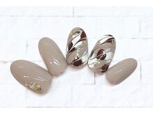 アルセア 上野御徒町店(Alcea)/チョコ　ピーコックネイル　金箔