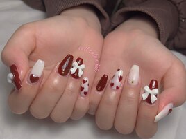 クリスマス/冬ネイル/ボルドー