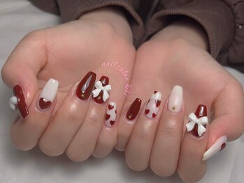 クリスマス/冬ネイル/ボルドー